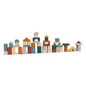 Zookabee Wooden Blocks Set 50 pc - with Shape Sorter Lid