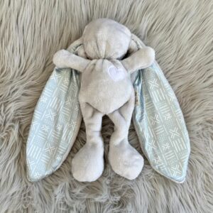 Tiger-Lily Grey Fleece Cuddle Bunny with Print Ears
