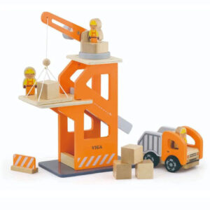 Viga Construction Crane Lift with Dump Truck Play Set