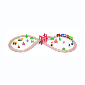 Viga Wooden Train Set with Accessories 39 pc