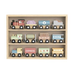 Tooky Toy Tooky Wooden Train Set - Pastel