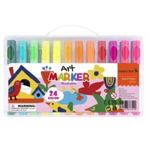 Tooky Toy Washable Markers In Travel Case (24 Colours)